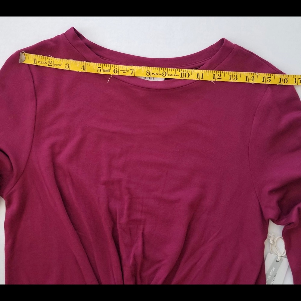 Ivoire Raspberry/plum Front Knot Top - Picture 4 of 6
